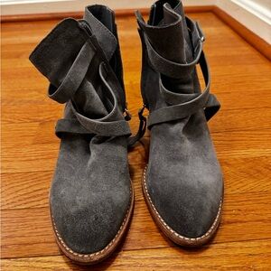 Stylish Gray Suede Ankle Boots